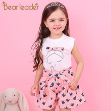 Load image into Gallery viewer, Bear Leader Girls Clothing Sets 2018 New Summer Sleeveless T-shirt+Print Bow Pants 2Pcs for Kids Clothing Sets Baby Clothes