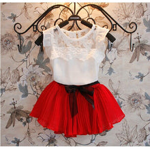 Load image into Gallery viewer, Fashion Baby Girls Clothing Sets New Summer 2017 Sleeveless Tops Tees + Lace Skirt 2 Pcs Suit Casual Children Pullover Clothes