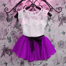 Load image into Gallery viewer, Fashion Baby Girls Clothing Sets New Summer 2017 Sleeveless Tops Tees + Lace Skirt 2 Pcs Suit Casual Children Pullover Clothes