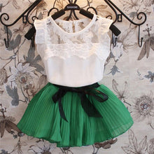 Load image into Gallery viewer, Fashion Baby Girls Clothing Sets New Summer 2017 Sleeveless Tops Tees + Lace Skirt 2 Pcs Suit Casual Children Pullover Clothes