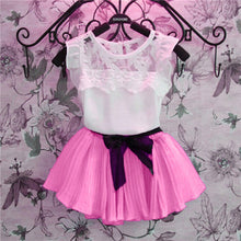 Load image into Gallery viewer, Fashion Baby Girls Clothing Sets New Summer 2017 Sleeveless Tops Tees + Lace Skirt 2 Pcs Suit Casual Children Pullover Clothes
