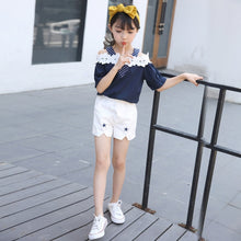 Load image into Gallery viewer, Fashion Baby Girls Clothing Sets New Summer 2017 Sleeveless Tops Tees + Lace Skirt 2 Pcs Suit Casual Children Pullover Clothes