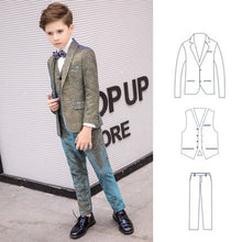 Load image into Gallery viewer, 5PCS/SET Boys Suits Weddings Kids Prom Suits Wedding Suits Boys Tuexdo Big Children Clothes Set Boy Formal Classic Costume