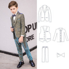 Load image into Gallery viewer, 5PCS/SET Boys Suits Weddings Kids Prom Suits Wedding Suits Boys Tuexdo Big Children Clothes Set Boy Formal Classic Costume