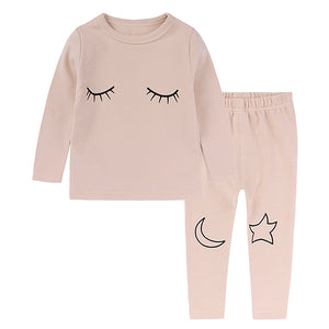 2018 New Baby Long Sleeve Pajamas Cotton Cartoon Children Pyjamas Clothing Sets Kids Clothes Suits Baby Girls SleepwearBB421