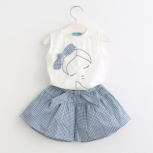 Bear Leader Girls Clothing Sets 2018 New Summer Sleeveless T-shirt+Print Bow Pants 2Pcs for Kids Clothing Sets Baby Clothes