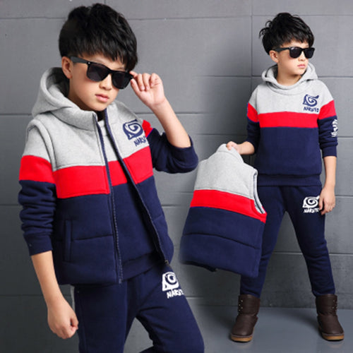 Full Sleeve Jacket Coat Tops + Pants Boys Girls Clothes 2PCS Autumn Spring Kids Clothes Hooded Children Kids Boys Clothing Set